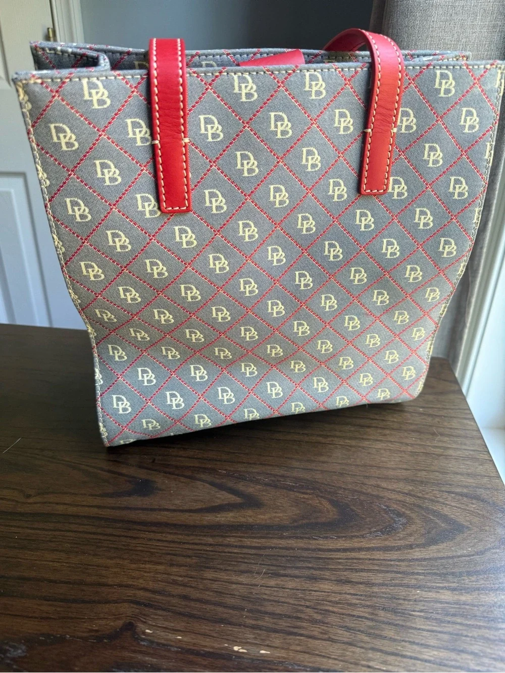 Dooney & Bourke Red Trim Monogram Tote
